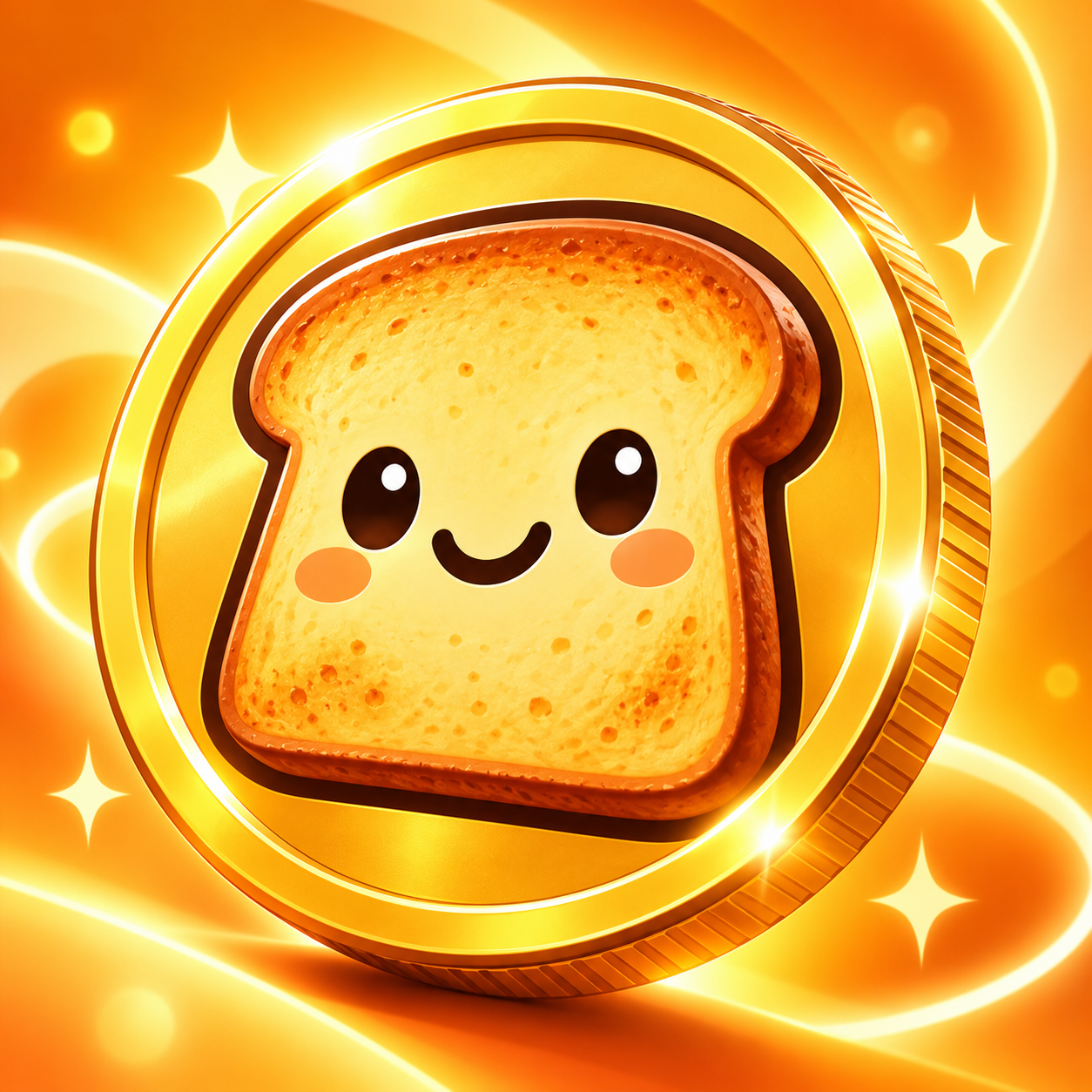 Golden $TOAST coin mascot
